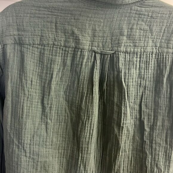 J. Crew Women’s Green Long Sleeve Super Soft Cotton Button Down Shirt- Size 6 - Picture 10 of 14